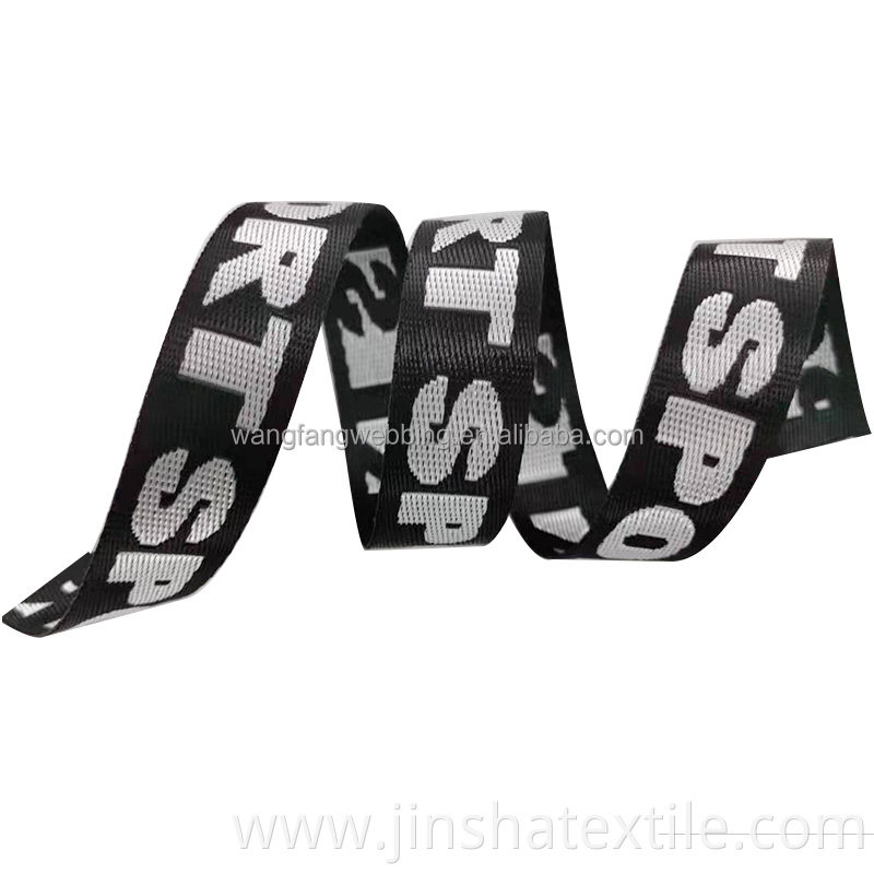 2.5cm 3.2cm jacquard webbing with letters for customized clothes, shoes, bags and bags available patterned webbing